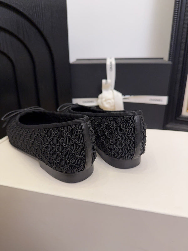 CC 25 Ballerine Tessuto a rete nero Grosgrain nero 277708