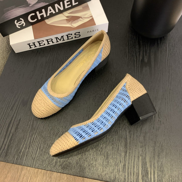 cc 25 ballerina 50mm beige azzurro rafia 288819