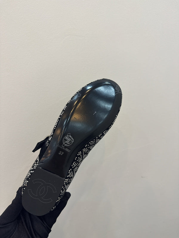 CC 25 Ballet Flats Mules Black Calfskin 331658