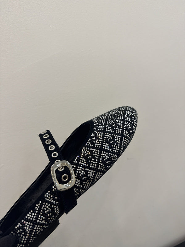 CC 25 Ballet Flats Mules Black Calfskin 331658