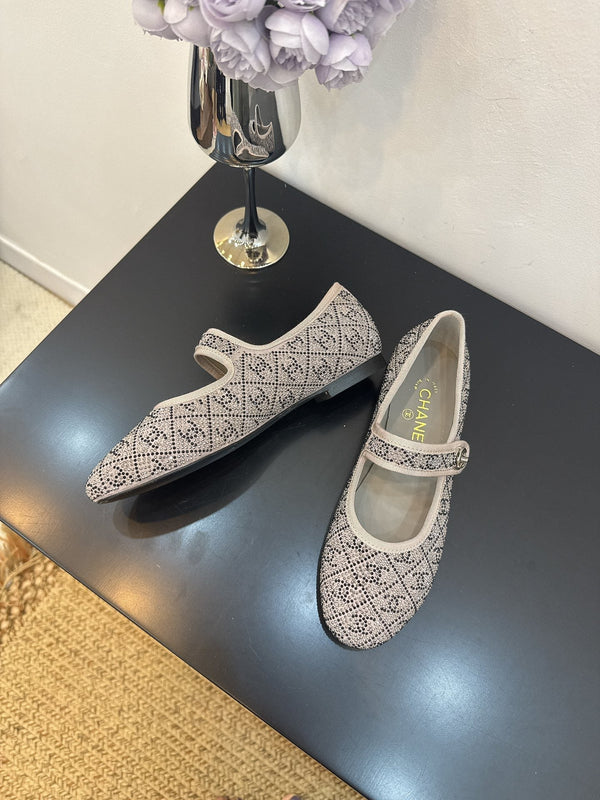 CC 25 Ballet Flats Grey Calfskin 331660