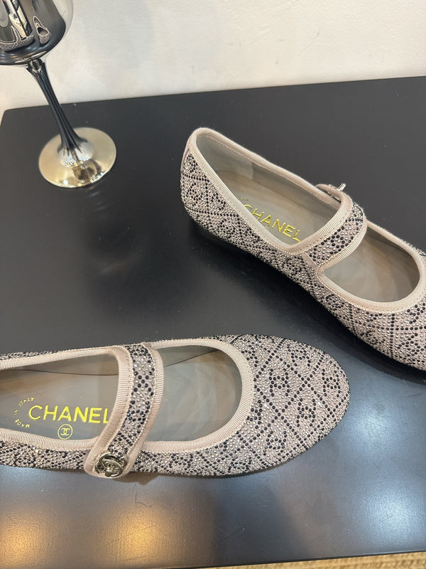 CC 25 Ballet Flats Grey Calfskin 331660