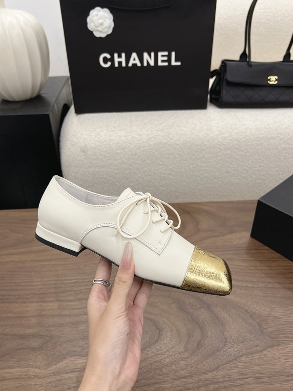 CC 26s Loafer 2cm Gold White Leather 910473