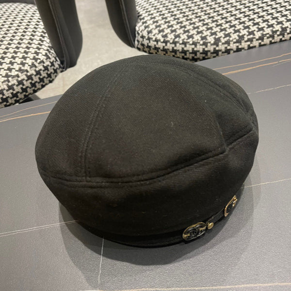 BERET HAT IN BLACK FABRIC 419385