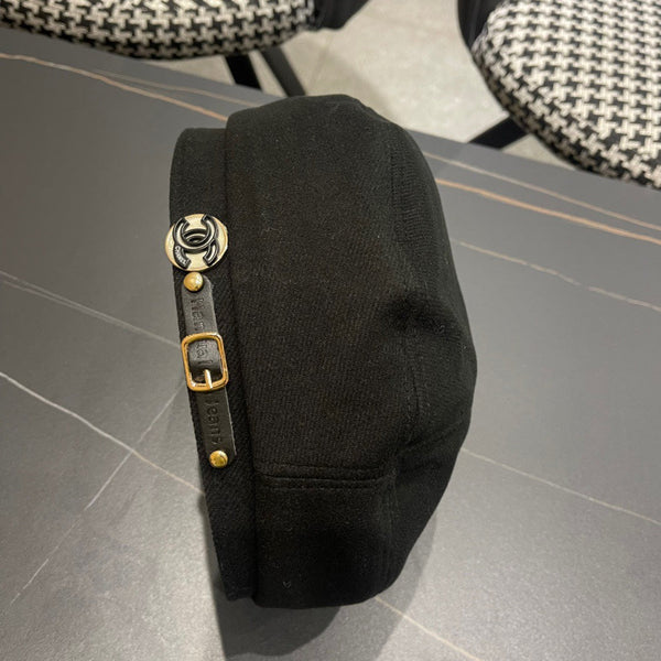 BERET HAT IN BLACK FABRIC 419385