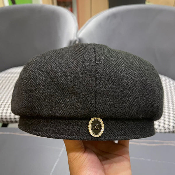 CAPPELLO BASCO IN TESSUTO NERO 420941