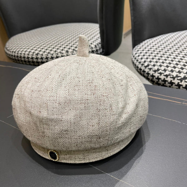 BERET HAT IN BEIGE FABRIC 420943