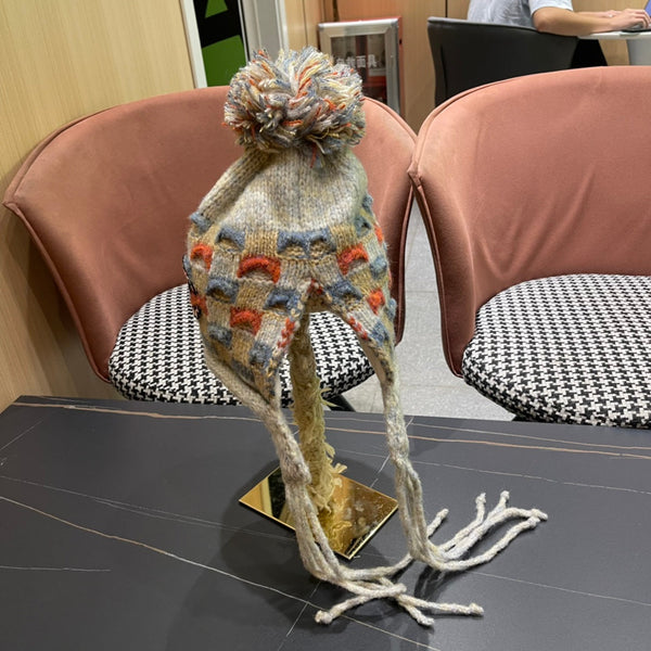 KNITTED WOOL HAT COLORFUL 425766