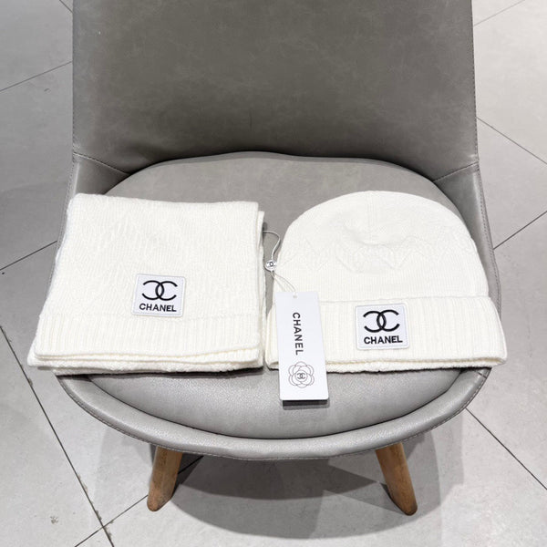 SET BEANIE HAT AND SCARF WHITE 427885