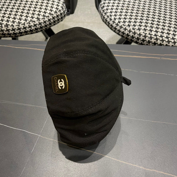 CAPPELLO BASCO IN VELLUTO A COSTE NERO 429844