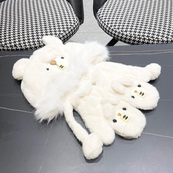 SET TRE PEZZI IN PILE E LANA BIANCA 433195