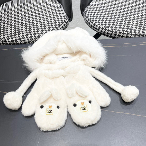 SET TRE PEZZI IN PILE E LANA BIANCA 433195