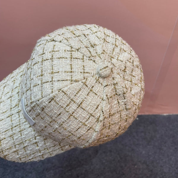 BASEBALL CAP IN BEIGE CREAM TWEED 437707