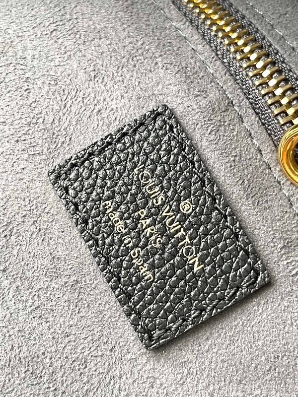 NEVERFULL MM 31 IN PELLE NERA CREMA CON STAMPA MONOGRAMMA