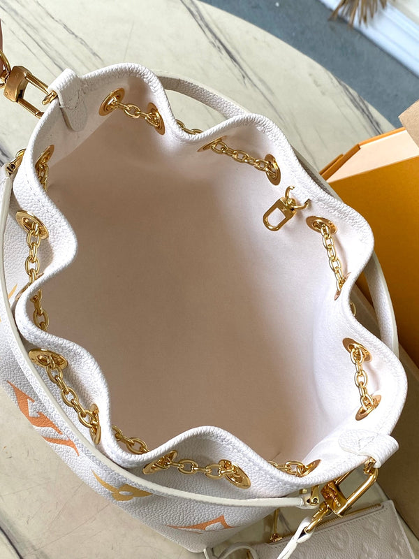 BUNDLE 28 IN WHITE ORANGE MONOGRAM EMPREINTE LEATHER GOLD HARDWARE