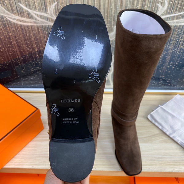 HM Justine Boot In Chocolate Suede 987480