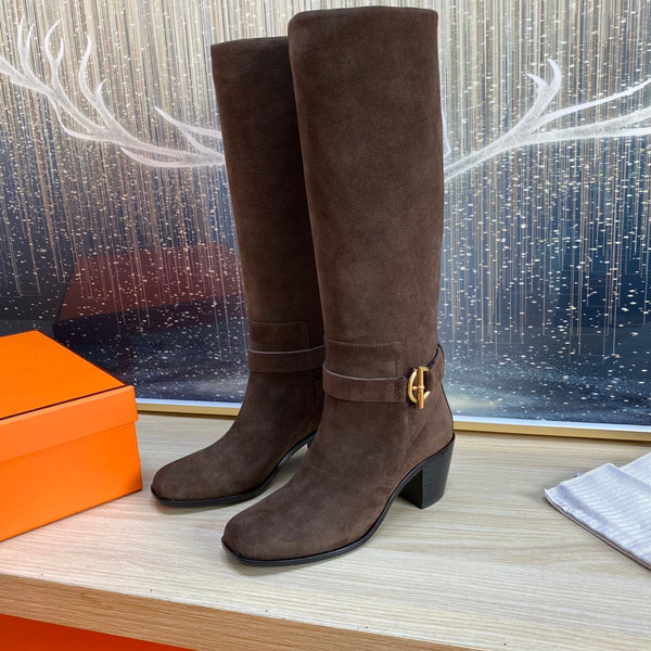 HM Justine Boot In Chocolate Suede 987480