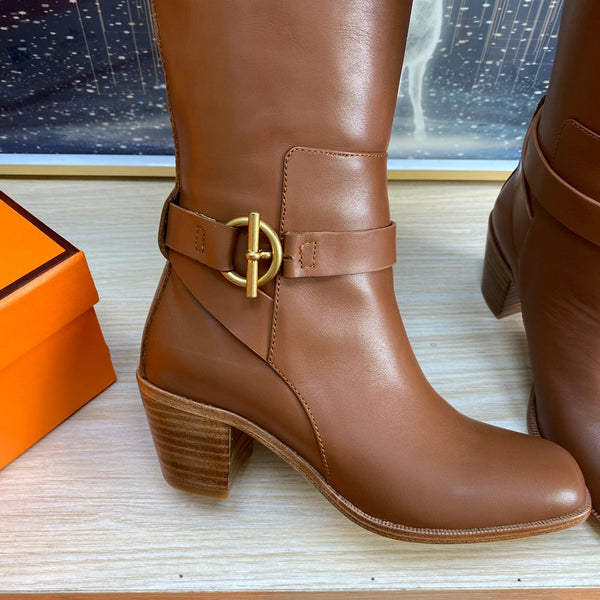 HM Justine Boot In Brown Cowhide 987481