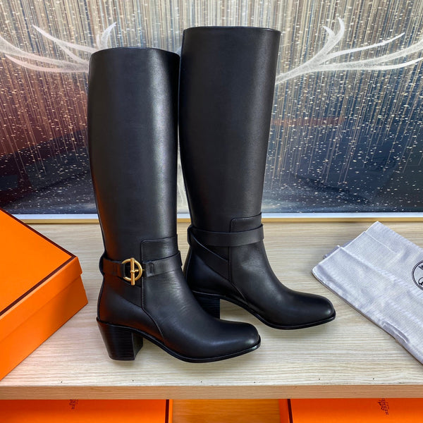 Stivale HM Justine in pelle di vacchetta nera 987482