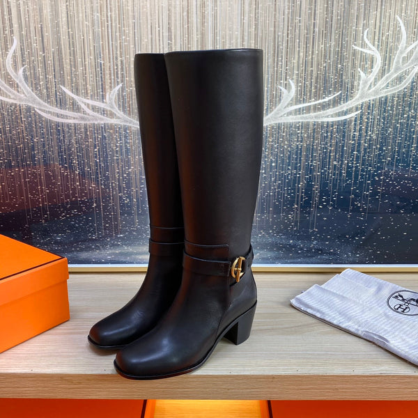 Stivale HM Justine in pelle di vacchetta nera 987482