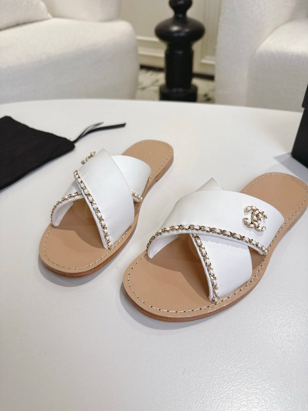 CC Croisière 2025/26 Mules Veau Blanc Beige Clair 570315