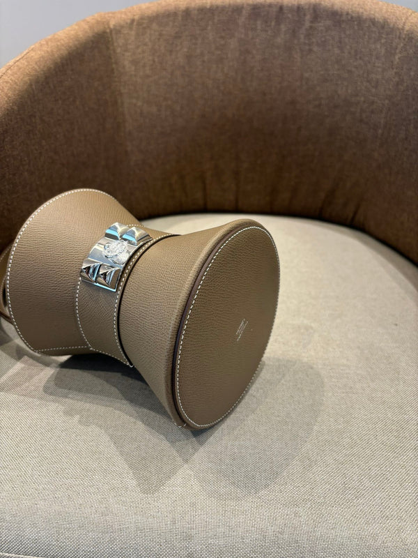 HM Mini Medor Bag Taupe Brown Epsom Calfskin 269889