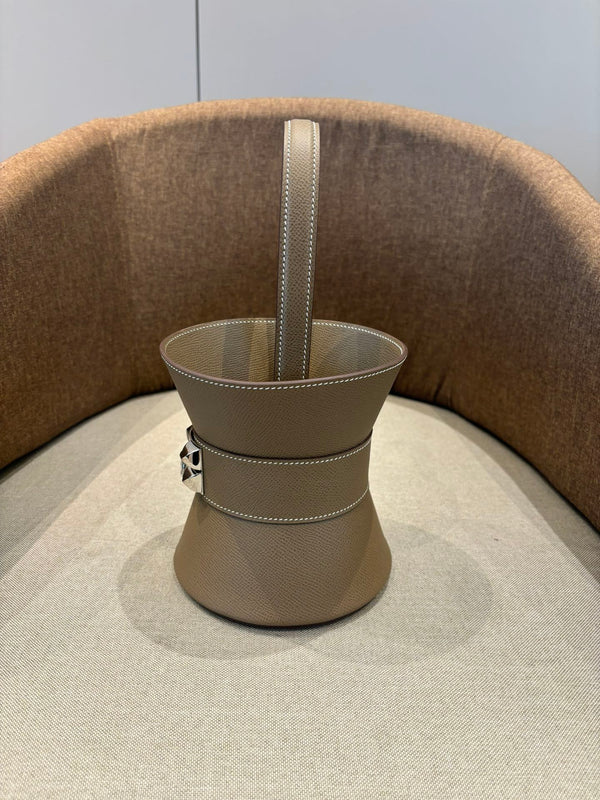 HM Mini Medor Bag Taupe Brown Epsom Calfskin 269889