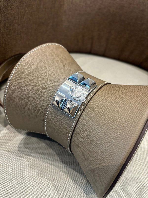 HM Mini Medor Bag Taupe Brown Epsom Calfskin 269889