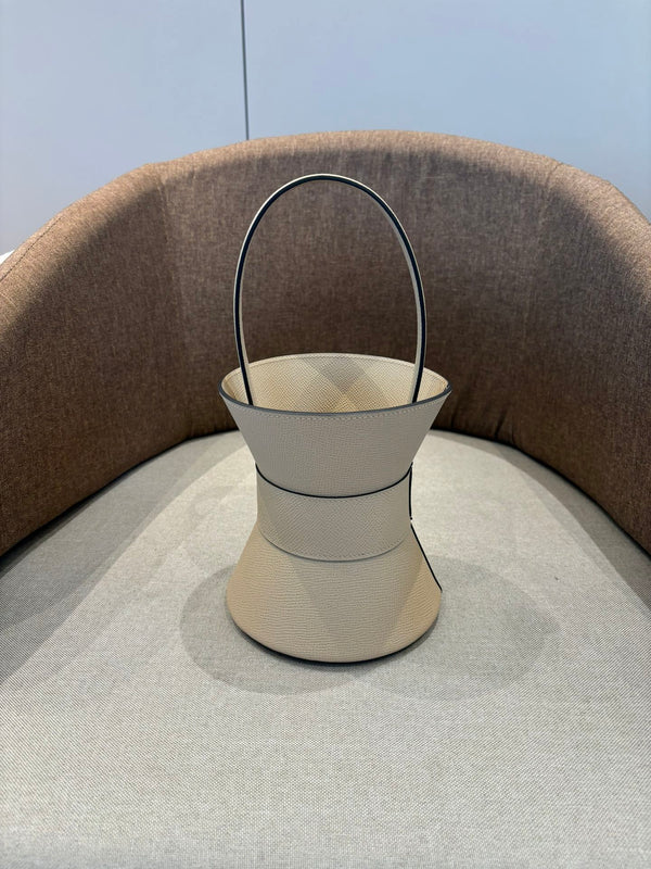 HM Mini Medor Bag Khaki Beige Epsom Calfskin 269907