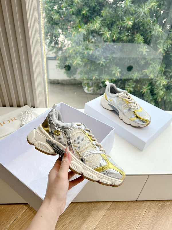 CD Chrono Sneaker Mesh with Leather-Effect Panels 241615