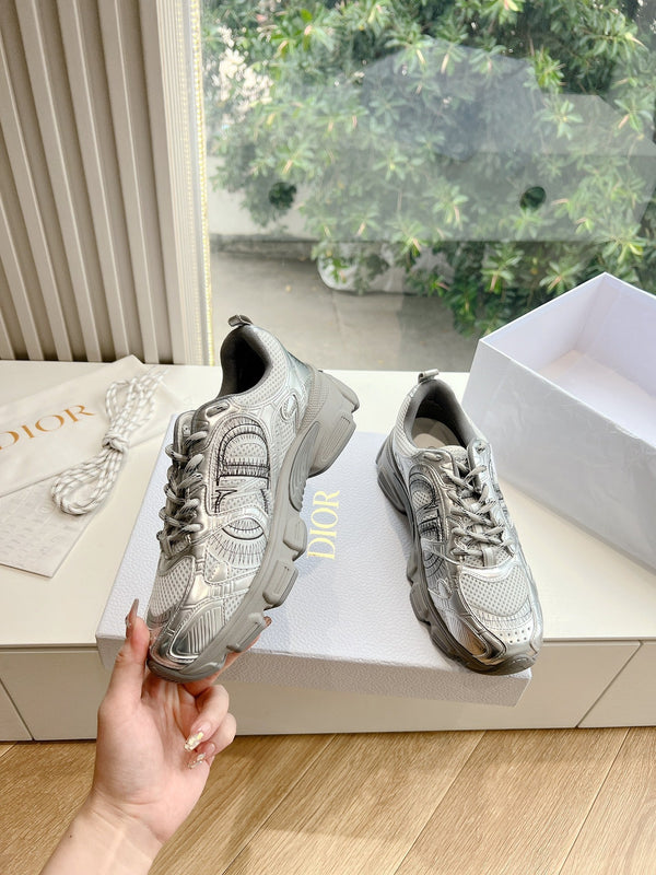 CD Chrono Sneaker Mesh with Leather-Effect Panels 241615