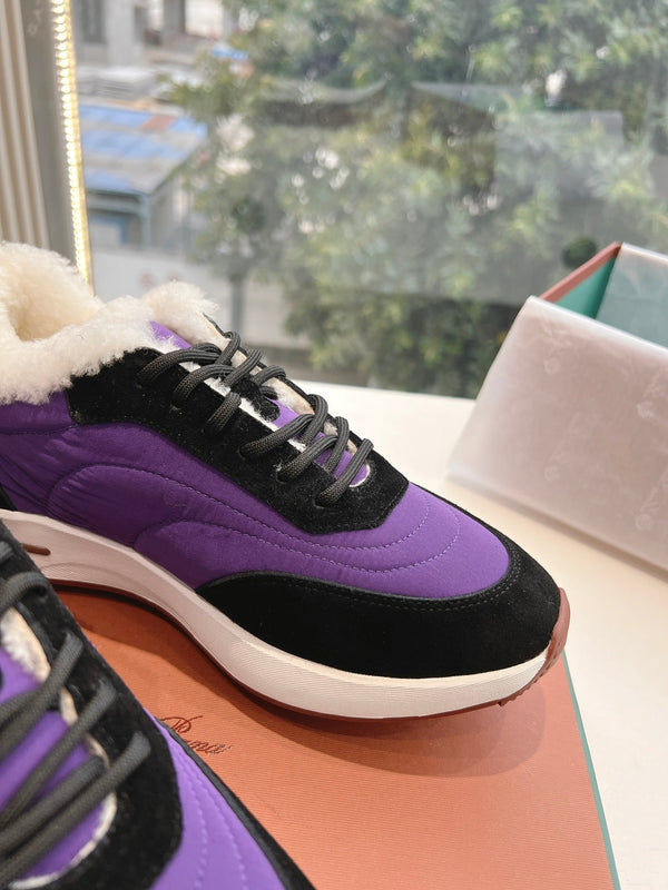 LP Weekend Walk Sneaker Black Purple Fur Suede 549512