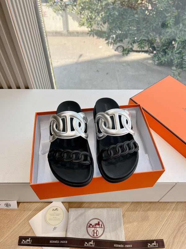 SANDALO EXTRA IN VITELLO NERO MIX ARGENTO