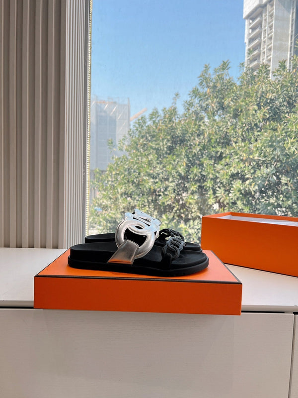 SANDALO EXTRA IN VITELLO NERO MIX ARGENTO