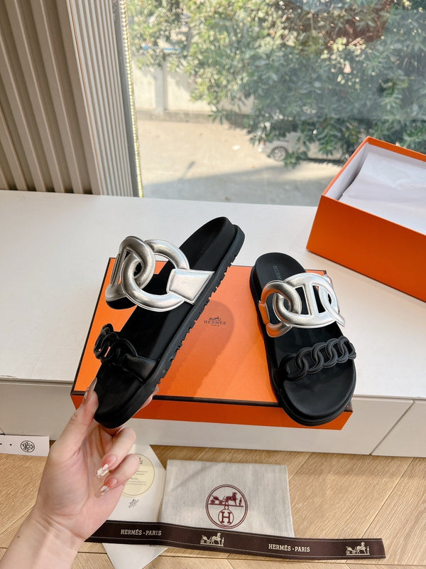 SANDALO EXTRA IN VITELLO NERO MIX ARGENTO