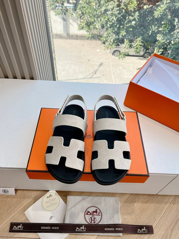 HM 25 Genius Sandal Grey Suede Black Calfskin