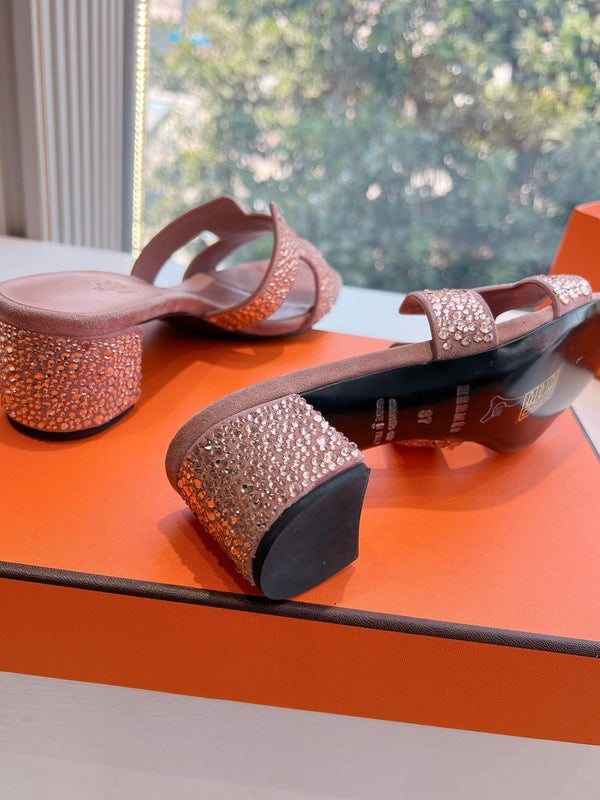 HM 25C Oasis Sandal Salom Leather With Rhinestone 202836