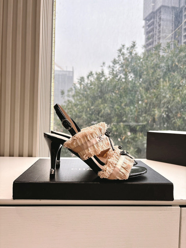 Sandali CC con fiocco Nude 7cm Pelle di agnello 202867