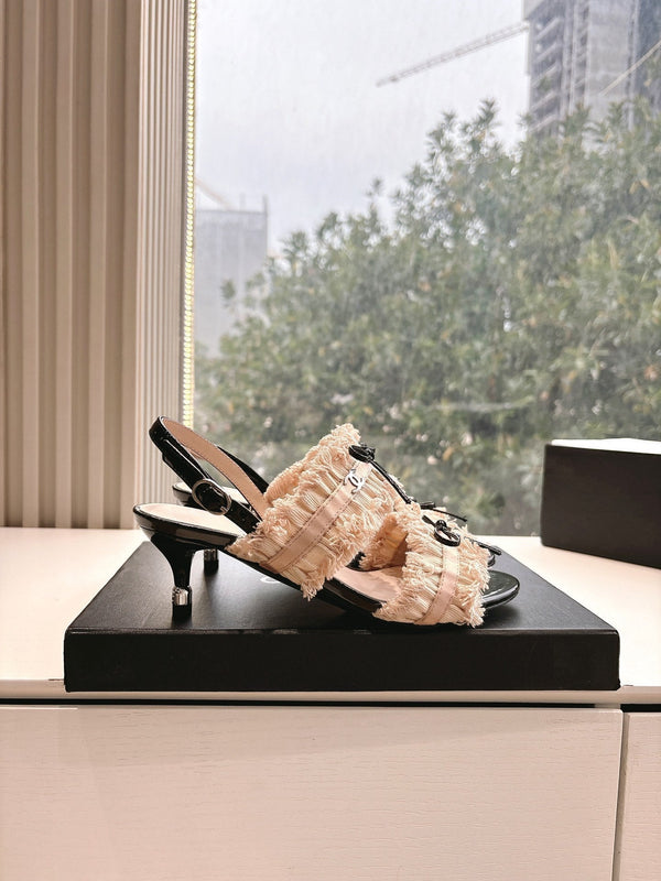 Sandali CC con fiocco Nude 4,5cm Pelle di agnello 202872