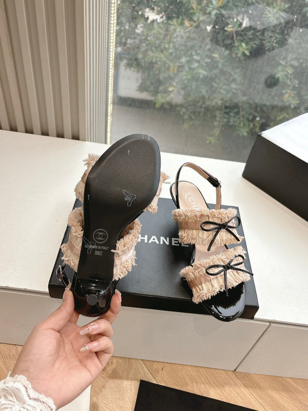 Sandali CC con fiocco Nude 4,5cm Pelle di agnello 202872