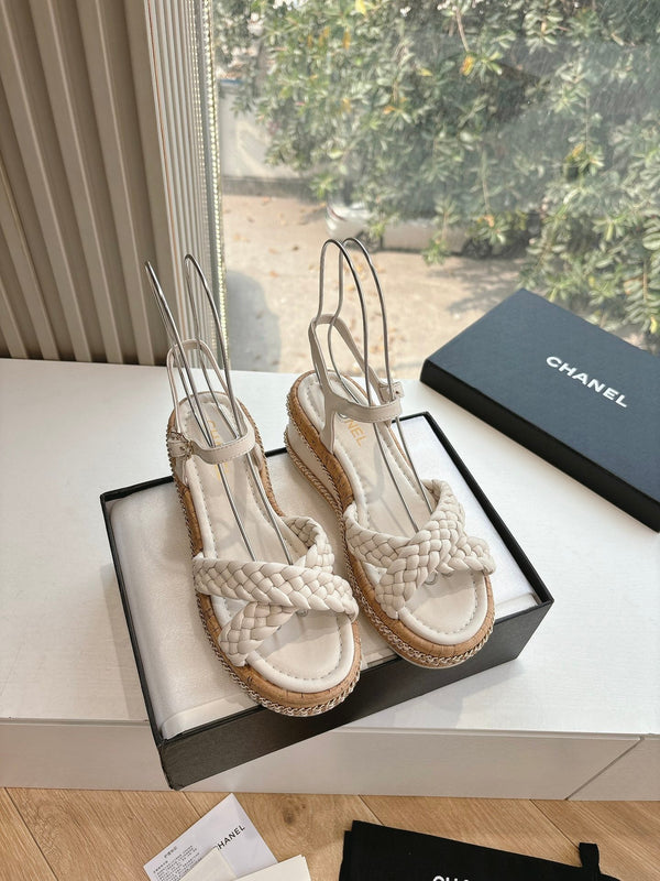 CC Mules Sandals Cream 6cm Lambskin 202886