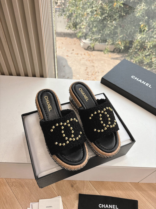 CC Sandals Black 6cm Lambskin 202896