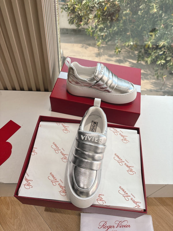 Viv 25 Platform Sneaker Silver Cowhide 358161
