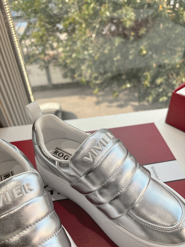 Viv 25 Platform Sneaker Silver Cowhide 358161