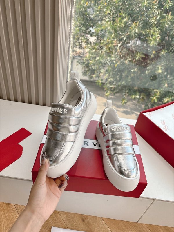 Viv 25 Platform Sneaker Silver Cowhide 358161