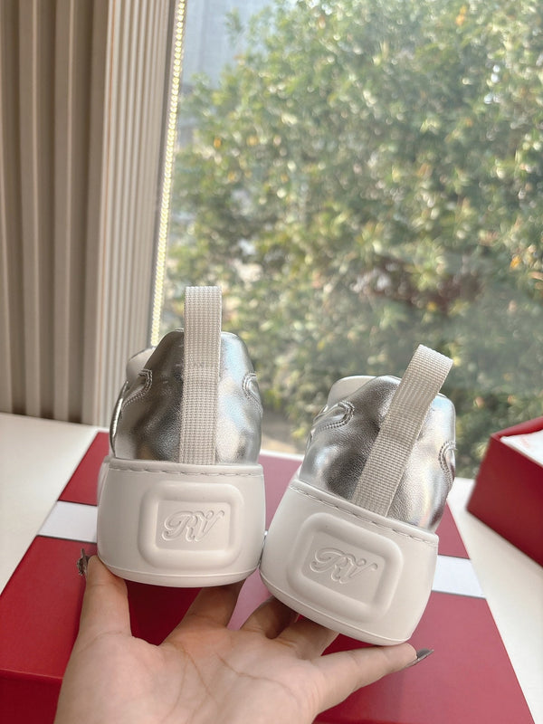 Viv 25 Platform Sneaker Silver Cowhide 358161