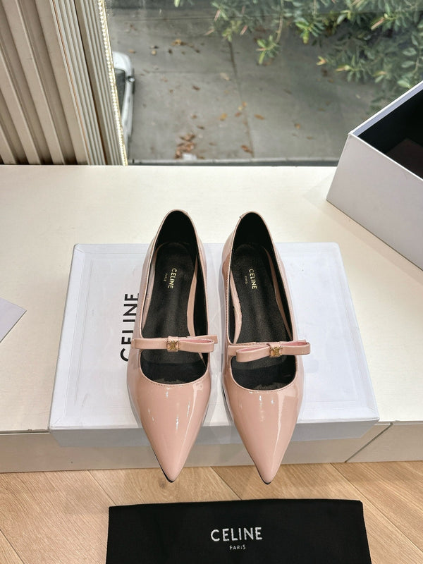 CELINE Ballet Flats Pink Patent Leather 285944