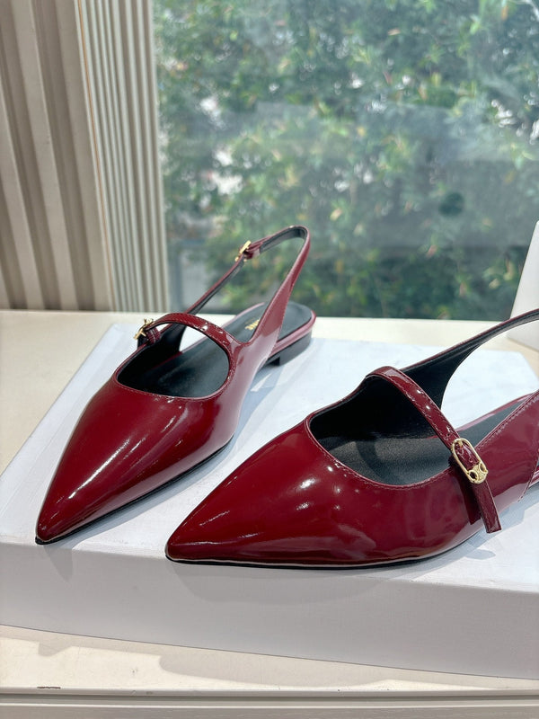 CELINE Slingback Red Patent Leather 285950