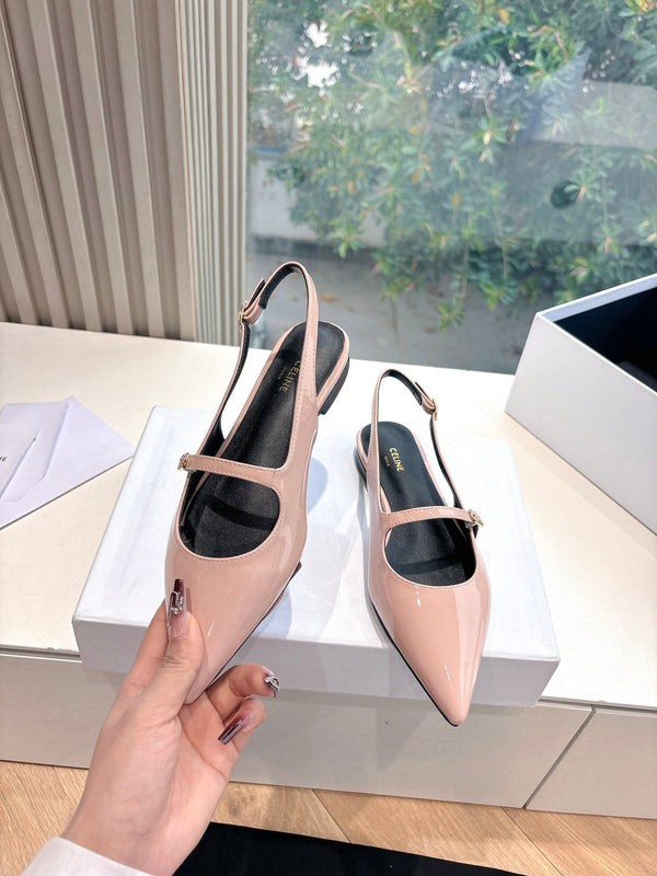CELINE Slingback Pink Patent Leather 285951