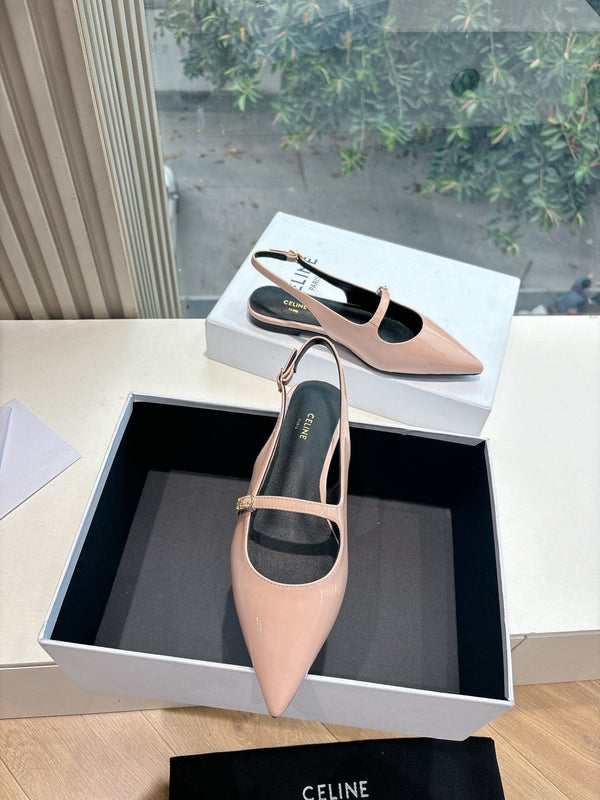 CELINE Slingback Pink Patent Leather 285951
